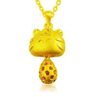 [老庙黄金]官方正品千足金锆石挂件吊坠小老虎吊坠3.41克