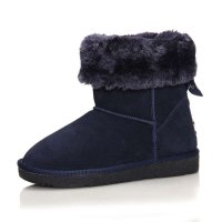 四季风秋冬新品真皮牛皮带扣皮欧美平跟靴厚底鞋雪地靴 短靴 女冬2R621