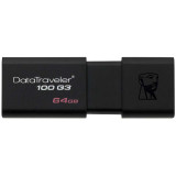 金士顿（Kingston）DT100G3 64GB USB3.0 U盘（黑色）