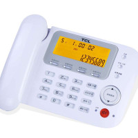 TCL 156 电话机 座机 免电池 大屏背光 一键拨号 时尚创意 (白)