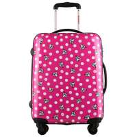 泊客行者 淡雅青春眼睛猴系列拉杆箱 ABS+PC-726-MC-24寸粉底白波