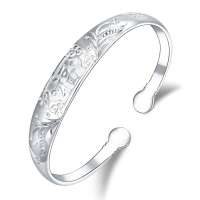 宝萃银楼 S999千足银女款手镯 福到银手镯  银饰品手镯手环