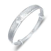 宝萃银楼 S999千足银手镯 如福随行圈银手镯 银饰品手镯手环