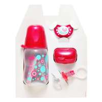 昵哺NIP婴幼儿女孩礼盒(宽口径奶瓶、硅胶安抚奶嘴、奶嘴盒、安抚奶嘴带)德国原装进口