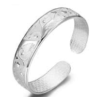 宝萃银楼S999千足银手镯 心相连银手镯 银饰品手镯手环