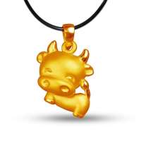 齐泉黄金 3D硬千足金 十二星座之金牛座 约1.8g