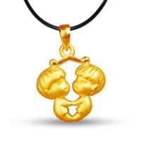 齐泉黄金 3D硬千足金 十二星座之双子座 约1.8g