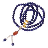 淘翠『原创』天然阿富汗青金石108颗佛珠手链510013