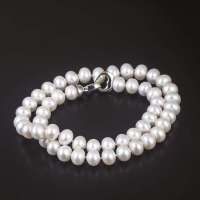 [Diya]珠宝级9-10mm4A强光正圆天然淡水珍珠项链正品 配S925银扣 高档送妈妈