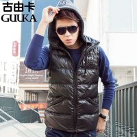 古由卡冬装男装连帽羽绒马甲坎肩羽绒服马甲Y0127