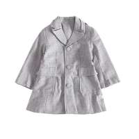 英氏Yeehoo 男童羊毛格子保暖对襟外套 上衣 SAA25911-07-8