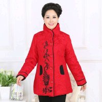 NITOTIC 2013冬季新款中老年妈妈装复古中国风年年有鱼图案大码棉衣MM00173