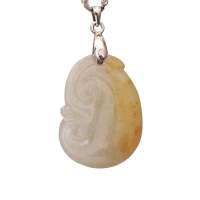 淘翠  天然翡翠A货 冰种莹润黄翡如意吊坠22274