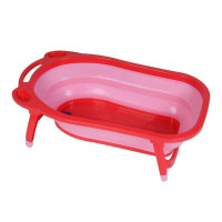 Pouch新生儿可折叠收纳澡盆婴儿浴盆粉红色
