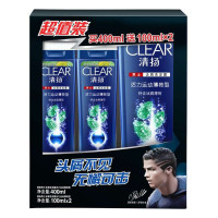 清扬男士去屑洗发露活力运动薄荷型400ml+100ml+100ml 超值装