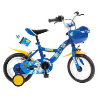 小龙哈彼Happydino卡通儿童自行车12寸安全减震脚踏车前置篮筐蓝色LB1296Q-W-J107