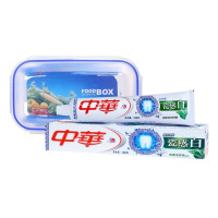中华瓷感白花香龙井味牙膏180g+保鲜盒 收缩装