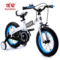 优贝儿童自行车16寸童车扣子车 宝宝生日礼物 春节礼品105-135cm 男女宝宝都合适 蓝色