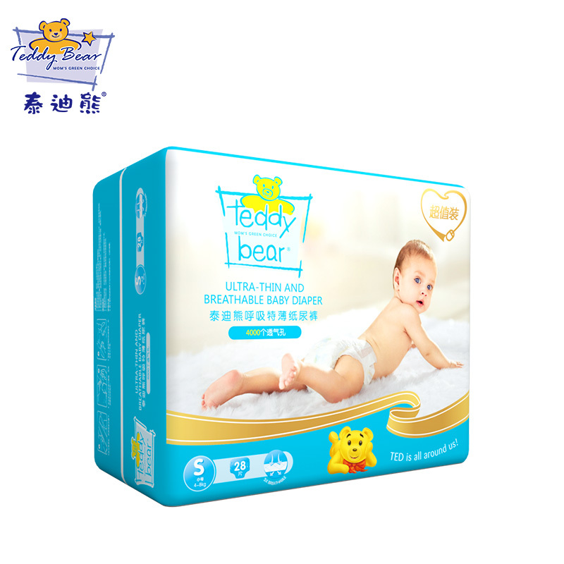 泰迪熊 呼吸特薄纸尿裤 S28片