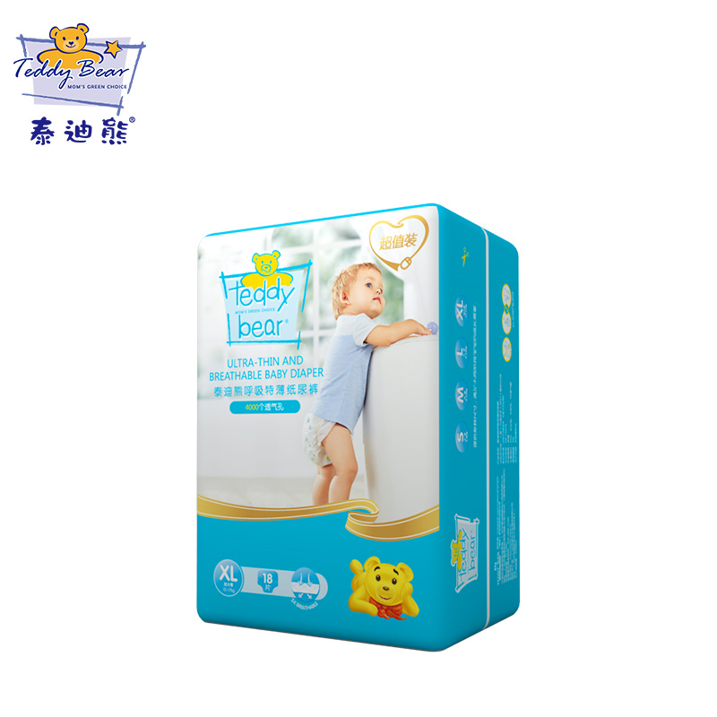 泰迪熊 呼吸特薄纸尿裤 XL18片高清大图