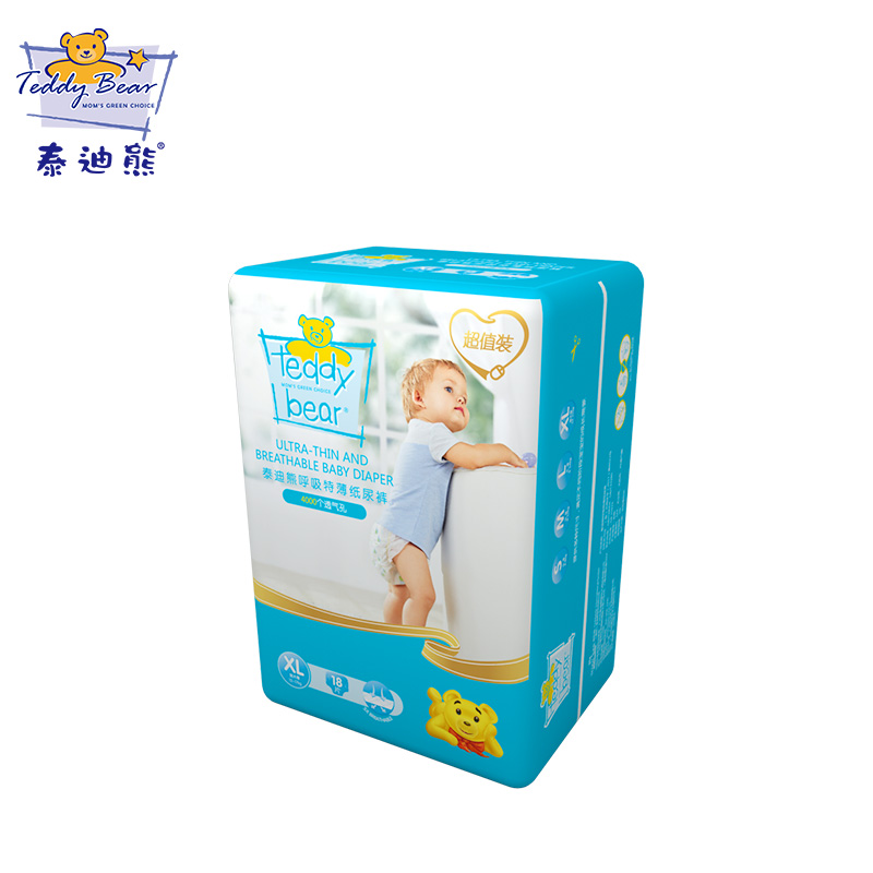 泰迪熊 呼吸特薄纸尿裤 XL18片高清大图