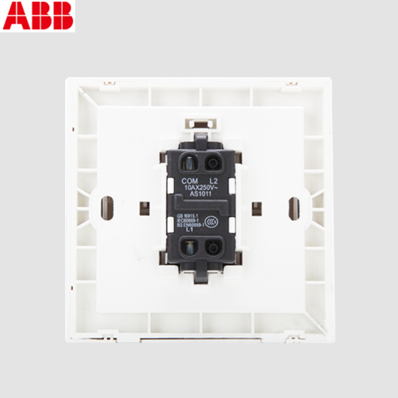 ABB开关插座 德宁雅白 单联/一位/一开单控86型开关面板AN101