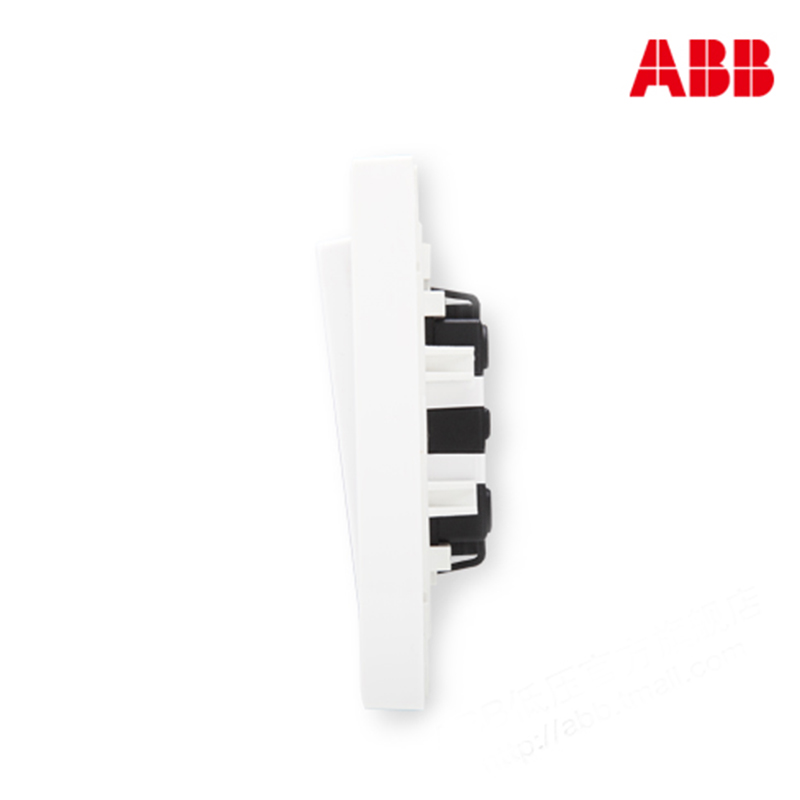 ABB开关插座 德宁雅白 双联/二位/二开单控开关面板86型AN102