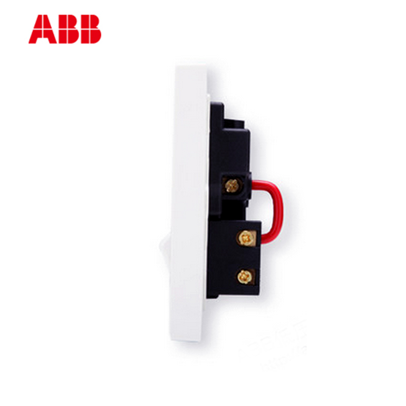 ABB开关插座 德宁雅白 一开五孔带开关10A插座86型墙壁面板AN225
