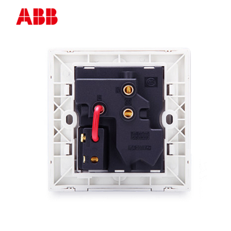 ABB开关插座 德宁雅白 一开五孔带开关10A插座86型墙壁面板AN225