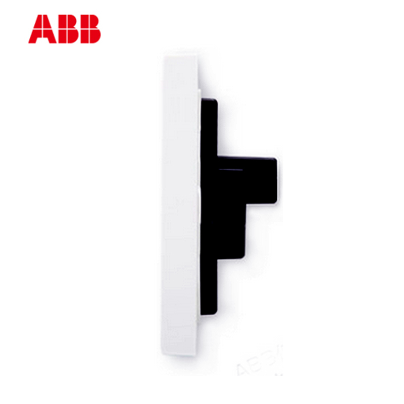 ABB开关插座 德宁雅白 一位/10A三孔墙壁电源插座面板86型AN203