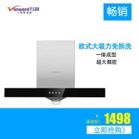 万和(Vanward)油烟机CXW-200-X55HW T型欧式油烟机 不锈钢机体 免拆洗 钢化玻璃操作面板 三效合一