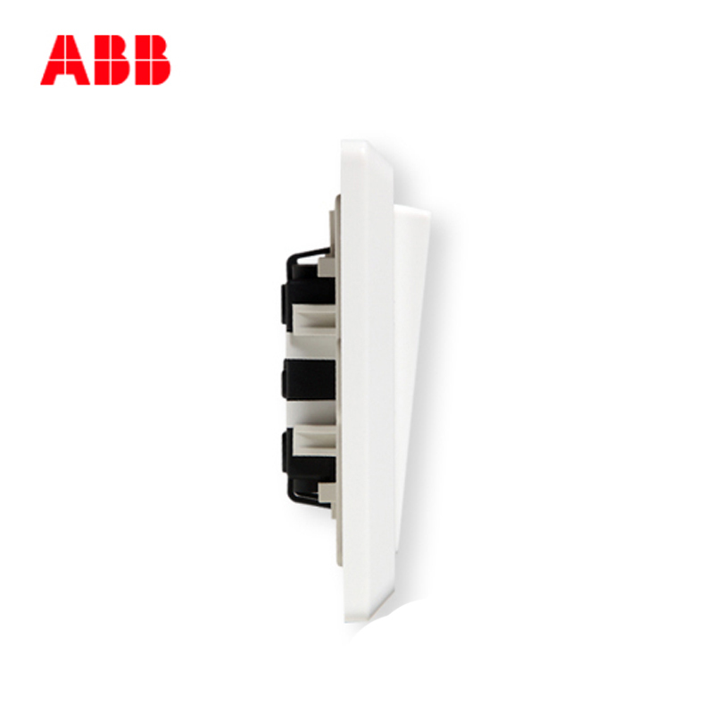 ABB开关插座 德逸雅白 双联/二位/双开/二开单控开关面板AE102