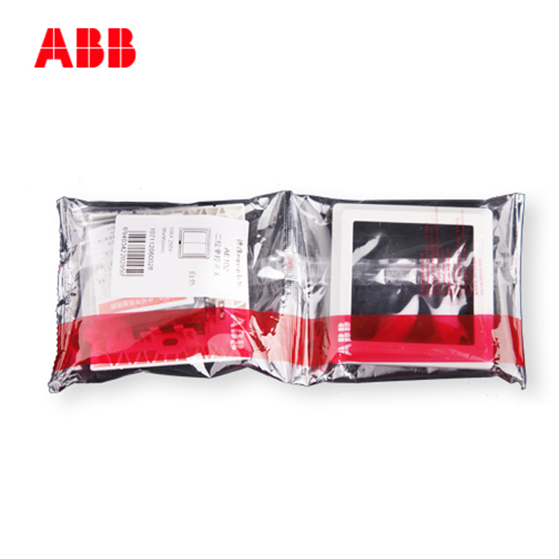 ABB开关插座 德逸雅白 双联/二位/双开/二开单控开关面板AE102