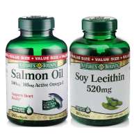 自然之宝大豆卵磷脂软胶囊300粒+深海鱼油300粒[黄金组合装]