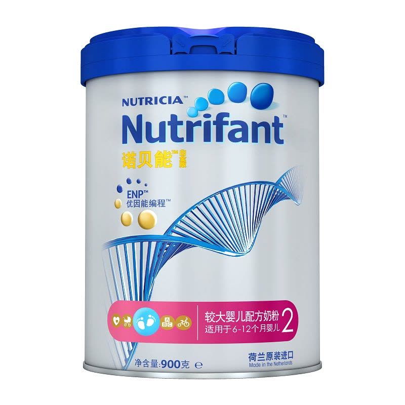 诺优能(Nutrifant)诺贝能白金版较大婴儿配方奶粉 2段(6-12个月)900g 荷兰原装进口图片