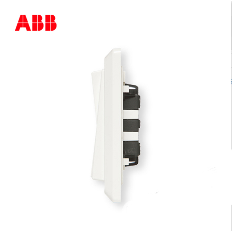 ABB开关插座 德逸雅白 三联/三位/三开单控开关面板AE103