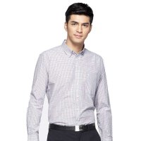 红豆男装2014春装长袖商务休闲修身格子长袖衬衫HDHWP5C8100