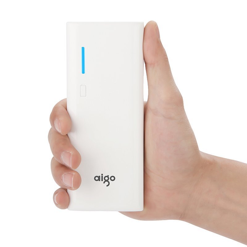 爱国者(aigo) 移动电源K150 15000毫安 双USB输出 LED强光手电 白色