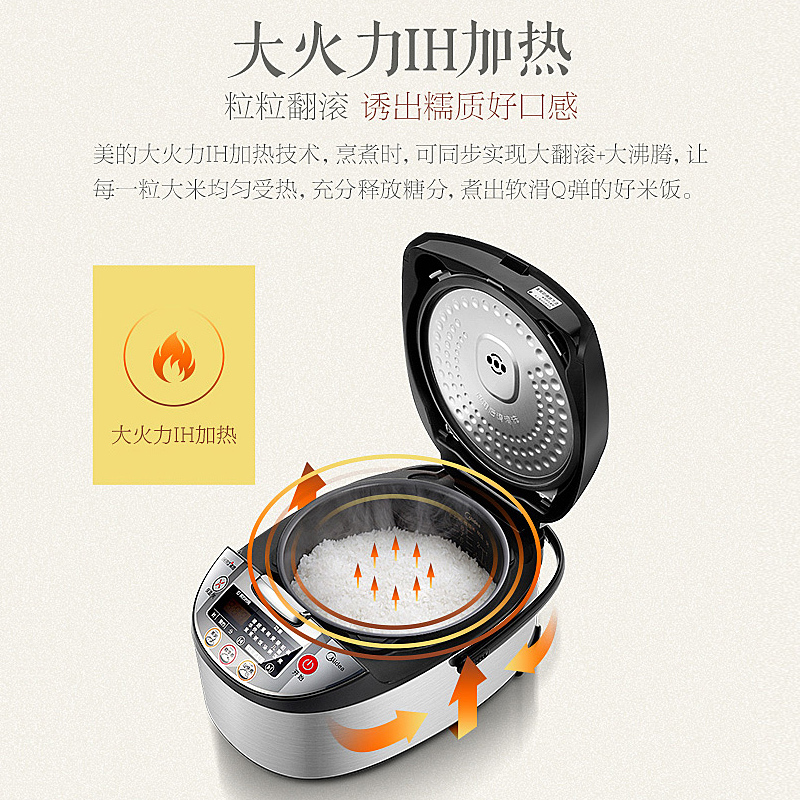 美的(Midea) 电饭煲 FS4088 智能预约功能 IH电磁加热 家用多功能大容量4升/4L