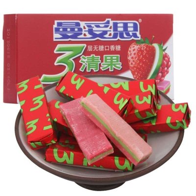 曼妥思 清果荷包装草莓味-苹果味-树莓味 29g