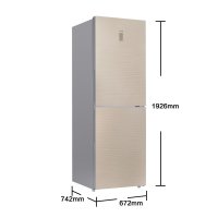 美菱(MELING)两门冰箱BCD-301WPBKJ 风冷双门 玻璃面板 大冷冻