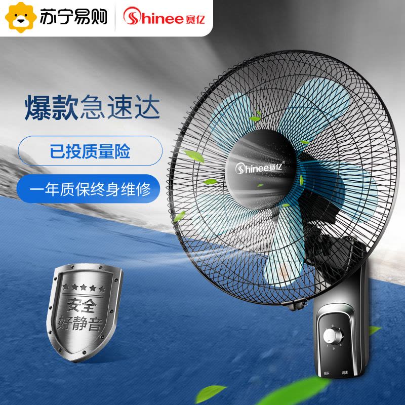赛亿(Shinee)电风扇 超大风量 安装简单 广角摇头 壁扇 电扇 工程扇 3档正常风 机械控制 小风扇 FW40-1图片