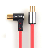 TOPCASE TC01 TV9.5有线电视同轴线 射频信号线 RF射频线 标准TV接头 红色 3米