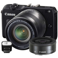 佳能 数码微单相机 EOS M2WLENSKIT双头套(黑)+EOS时尚单肩摄影包