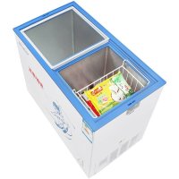 美菱冰柜BCD-218AT 218升双温双箱蝶形门 节能静音 卧式冷柜 家用商用(白色)