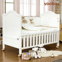 友贝yoobay 丹麦童话加长版白色婴儿床