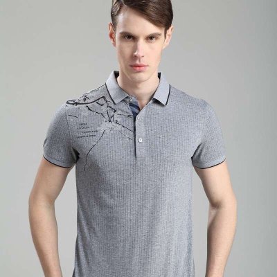 斯比克斯2014夏新款修身时尚休闲图案男士翻领短袖男棉T恤衫C.SPX4569