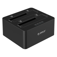 奥睿科(ORICO)6629US3-2.5/3.5英寸通用USB3.0双盘位移动硬盘盒 SATA3.0硬盘底座脱机拷贝机