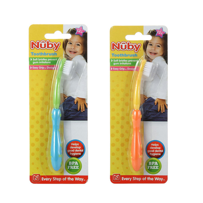 努比(Nuby)婴幼儿12个月以上男女宝宝第3阶段牙刷(颜色随机)