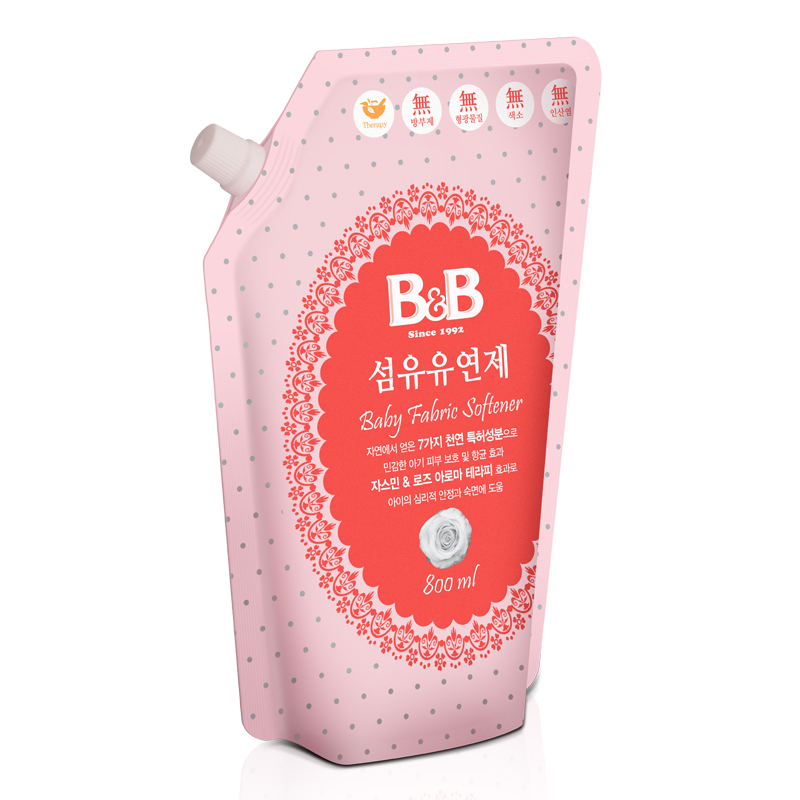 保宁(B&B)纤维柔顺剂(柔和香-袋装)800ml 儿童成人均可使用 有香味